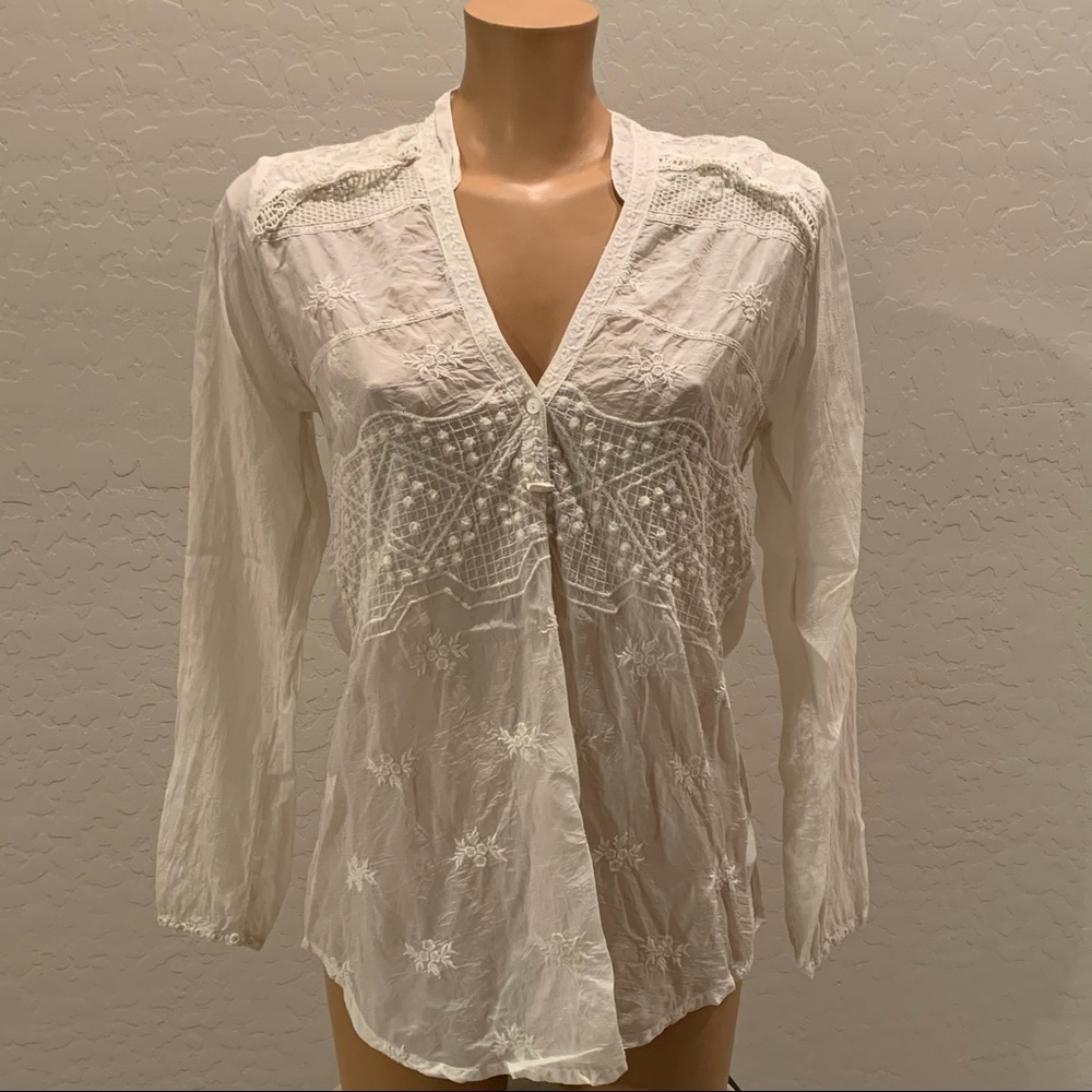 🎉MDW SALE 🎉Johnny Was Sheer Embroidered Tunic